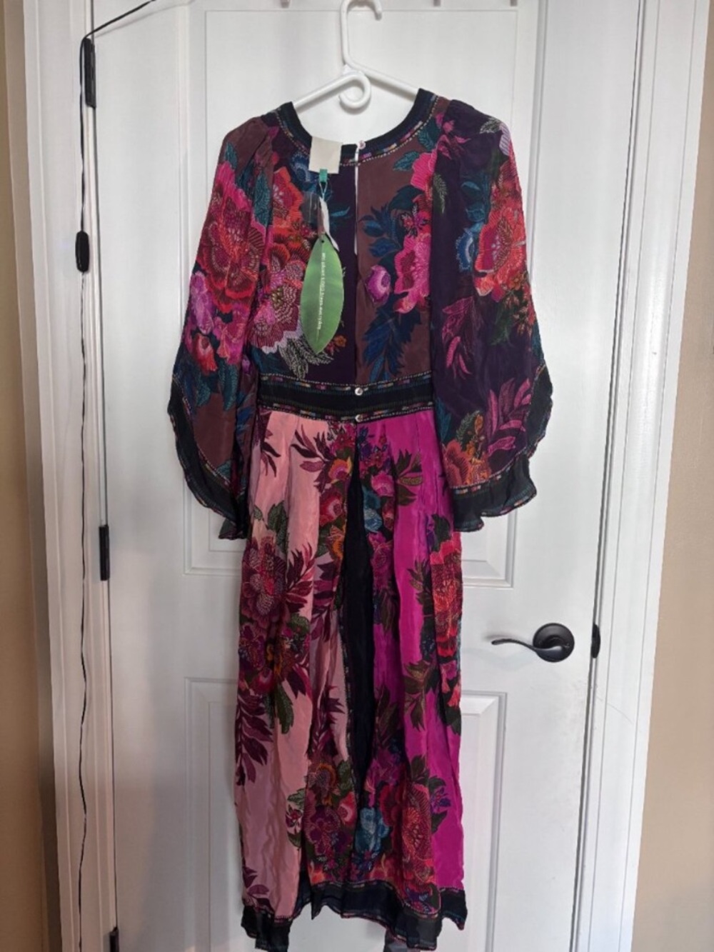 NWT Anthropologie Farm Rio Flower Scarves Flowy Scarf Floral Midi Dress M $300 - Picture 4 of 7